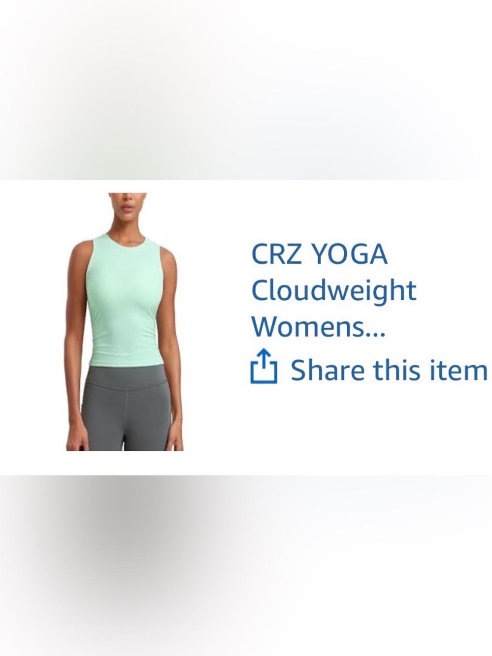 CRZ YOGA Women's Mint Crewneck Tank Top